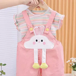 StyleCast x Revolte Girls Self Design Dungarees and T-shirt-image-96