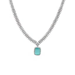 TRINK Rhodium-Plated American Diamond Studded Jewellery Set image 2