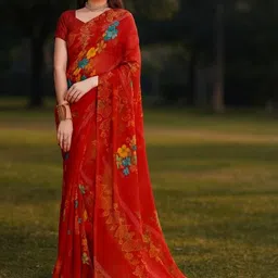 KALINI Floral Printed Saree With Blouse Piece-image-76