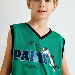 Koton Boys Varsity Printed V-Neck T-shirt-picture-11