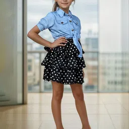 BAESD Polka Dot Crepe A-Line Dress image 3