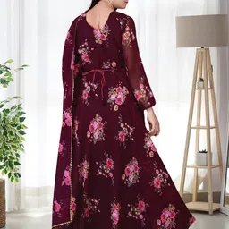 Jash Creation Print Fit & Flare Maxi Dress image 4