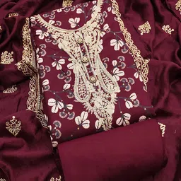 TAVAS Floral Printed Sequinned Unstitched Dress Material-picture-40