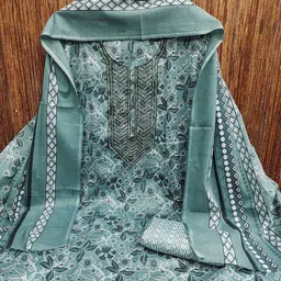 MANVAA Embroidered Pure Cotton Unstitched Dress Material image 2