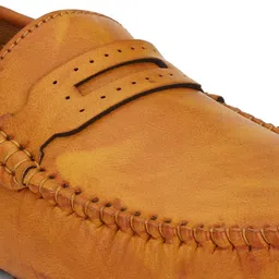 HERE&NOW Men Tan Round Toe Slip-On Loafers image 5