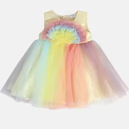 MINI KLUB Girls Round Neck Sleeveless Fit & Flare Dress-picture-15