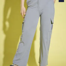 QIOA Women Relaxed High-Rise Cargos Trousers-picture-15