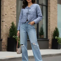 glitchez Padded Jacket with Tie-Up Closure image 3