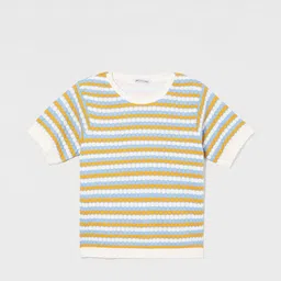 Fame Forever by Lifestyle Girls Striped Round Neck Pure Cotton T-shirt-picture-40