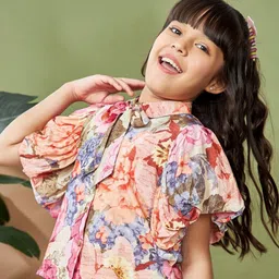 Peppermint Print Flared Sleeve Cotton Top image 2