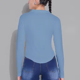 Maheshvi Women Shirt Collar Long Sleeves Top image 4