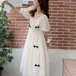 StyleCast Puff Sleeve A-Line Midi Dress-picture-19