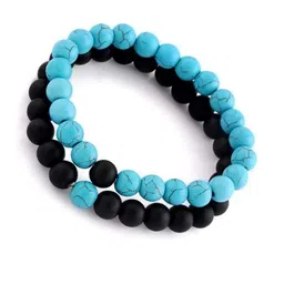 Divine souvenirs Unisex Set Of 2 Artificial Beaded Elasticated Bracelet-image-67