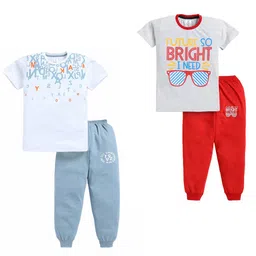 Todd N Teen Boys Pack Of 2 Printed Pure Cotton T-Shirts With Joggers-picture-30