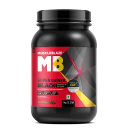 MuscleBlaze MB Super Gainer Black 1kg | Chocolate Flavour | Muscle Mass Gain-image-38