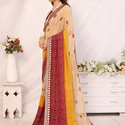 KALINI Floral Printed Leheriya Saree-image-84