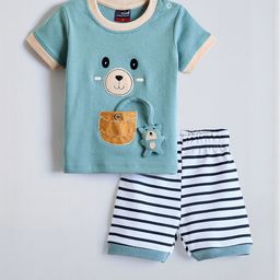 Hopscotch Boys Striped T-shirt with Shorts-picture-10