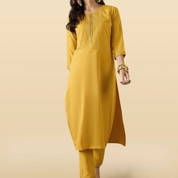 Anouk Rustic Women Embroidered Regular Sequinned Kurta with Trousers-picture-35