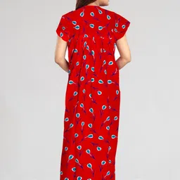 aakarshana Pure Cotton Printed Nighty Nightrdess Maxi Gown For Women image 2
