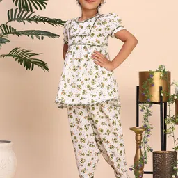 Cutiekins Girls Floral Printed A-Line Kurta with Dhoti Pants image 4
