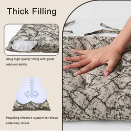 LUXEHOME INTERNATIONAL Set Of 2 Printed Square Chair Pad image 3