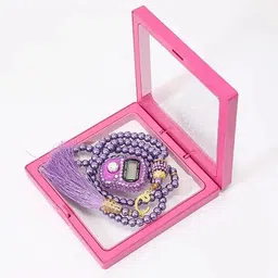 Luxury Gifts Beads Prayer Tasbeeh with Digital Tally Counter Visible Box Tasbih Gift Set (Random Colour) image 1