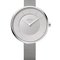 Obaku Women Silver-Toned Brass Dial & Silver Toned Stainless Steel Bracelet Style Straps Analogue Watch-image-19