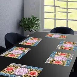 Dakshya Industries Blossom 6 Pcs Lavender & Blue Waterproof Rectangle Table Placemats-picture-10