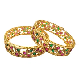 GRIIHAM Set Of 2 Gold-Plated AD-Studded Bangles image 3