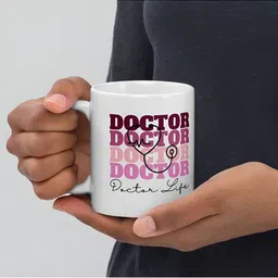 Mr UVD White Printed Ceramic Cup image 2