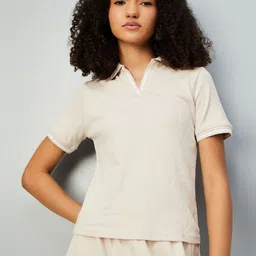 max Women Polo Collar Regular Fit Cotton T-shirt-picture-10
