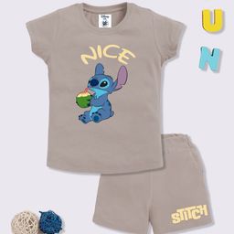 YK Disney Girls Cotton Printed T-shirt with Shorts-picture-30