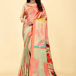 Garden Vareli Abstract Printed Satin Saree-picture-34