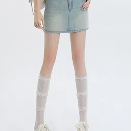 StyleCast Women Mid-Rise Straight Denim Mini Skirt-image-35