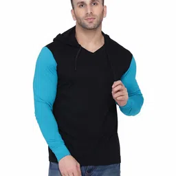 Blisstone Men Hooded Colourblocked Slim Fit T-shirt-image-48