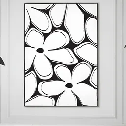 nestroots White & Black Floral Canvas Wall Art-picture-17