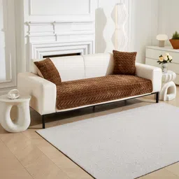 HOMETHREADS Brown & Brown Sofa Cover image 3