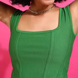 Popwings Square Neck Fitted Crop Top image 2