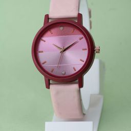 VIRAKTI Women Brass Dial & Leather Wrap Around Straps Analogue Watch F-76-PINK-A-picture-6