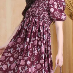moda rapido Moda RapidoWomen Floral Printed Fit & Flare Dress image 4