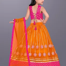 satyamfab Girls Thread Work Ready to Wear Lehenga & Blouse With Dupatta image 2
