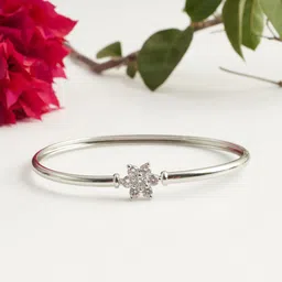 Voylla Rhodium-Plated Cubic Zirconia Bangle-Style Bracelet-picture-24