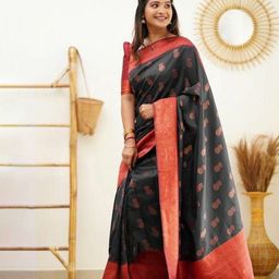 VILLE FASHION Woven Design Zari Banarasi Saree-picture-11