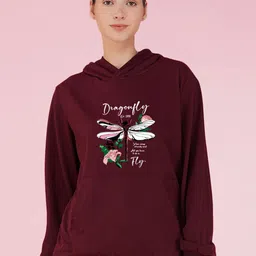 NUSYL Women Graphic Printed Hood Fleece Pullover Oversized Sweatshirt-picture-27