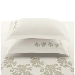 SANSAAR A DDECOR BRAND LIVE CONSCIOUSLY White Floral Bedsheet with 2 Pillow Covers image 2