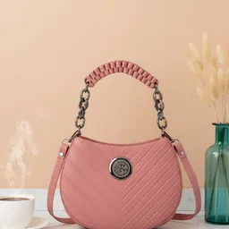 Flingo Textured Leather Half Moon Handheld Bag-picture-16