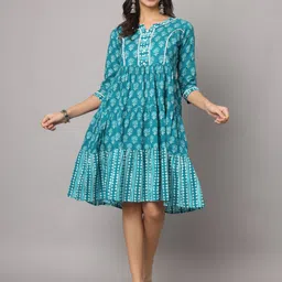 SUBAGI FASHION Floral Print Fit & Flare Dress-image-99