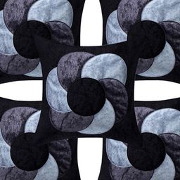 Creeva Black & Silver-Toned 5 Pieces Floral Velvet Square Cushion Covers-picture-4