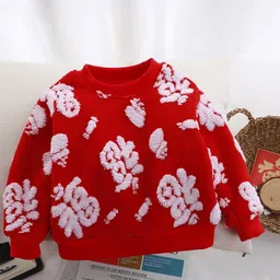 Xsole Girls Printed Pullover with Fuzzy Detail-image-33