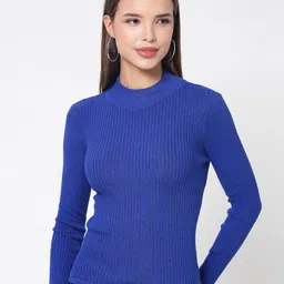 Kalt Women Ribbed Long Sleeves Pullover-image-35